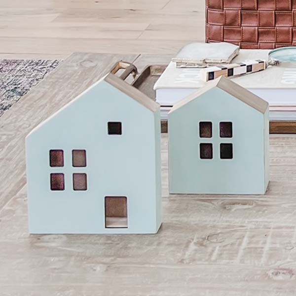 Load image into Gallery viewer, Wooden Village Houses, Pick Your Color | Set of 2 Sale HE
