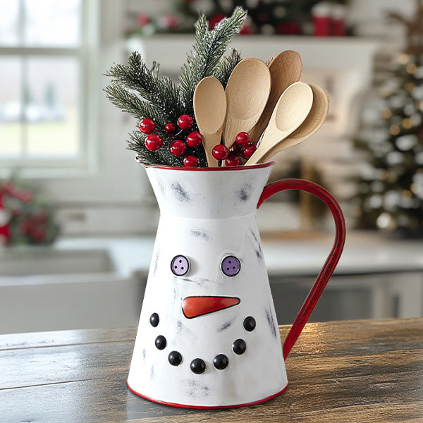 Wintry Snowman Metal Pitcher General CTW