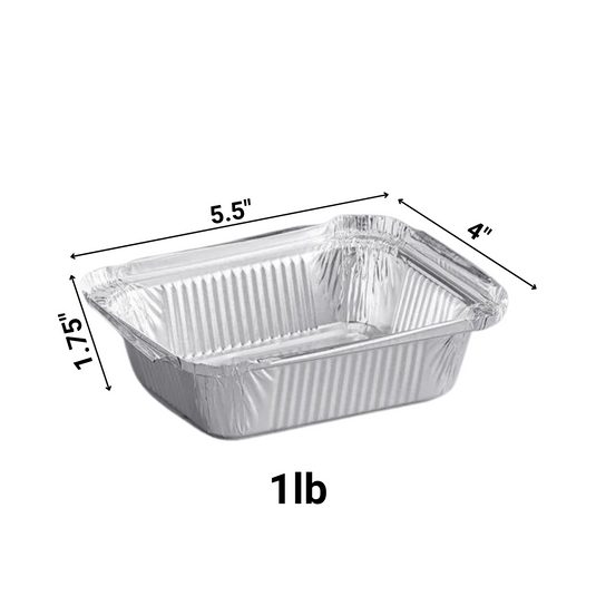 *WHOLESALE* Disposable Aluminum 1Lb Oblong Pan 5.5