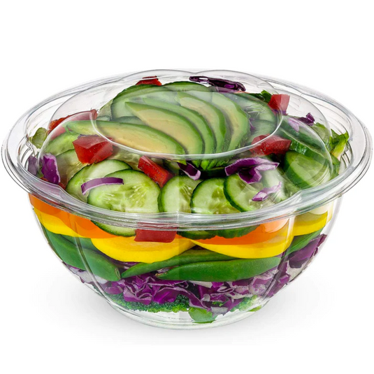 32oz Disposable Rose / Salad Bowls To-Go Containers with Airtight Lids Rose Bowls VeZee