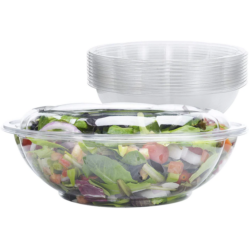 Load image into Gallery viewer, 64oz Disposable Rose / Salad Bowls To-Go Containers with Airtight Lids Rose Bowls VeZee
