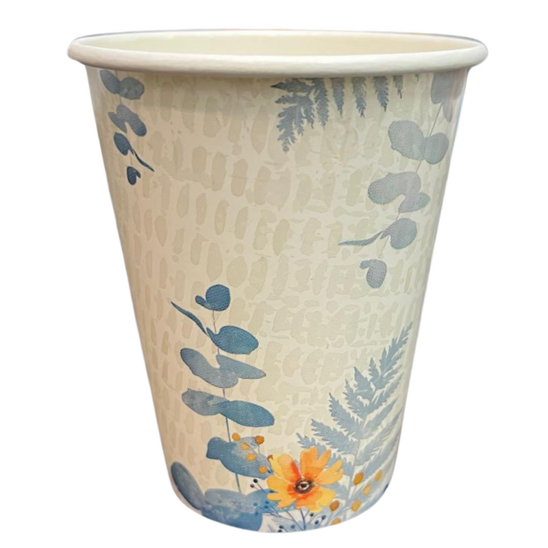 Load image into Gallery viewer, Floral Bliss Teal 12oz Paper Cups Disposable Cups Nicole Home Collection
