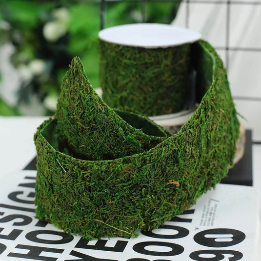 4ft 2" Wide Green Preserved Moss Ribbon Roll, DIY Craft Ribbon Ribbons HIER_6350 Default Title