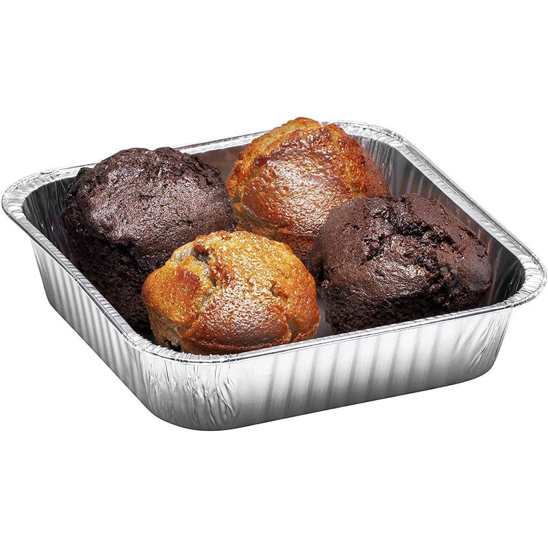 Load image into Gallery viewer, Disposable Aluminum 8&quot; Square shallow Cake Baking Pan Disposable VeZee
