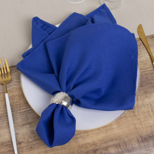 5 Pack Cotton Blend 20"x20" Napkins Royal Blue - Wrinkle-Resistant & Washable Dinner Napkins Napkins HIER_2430