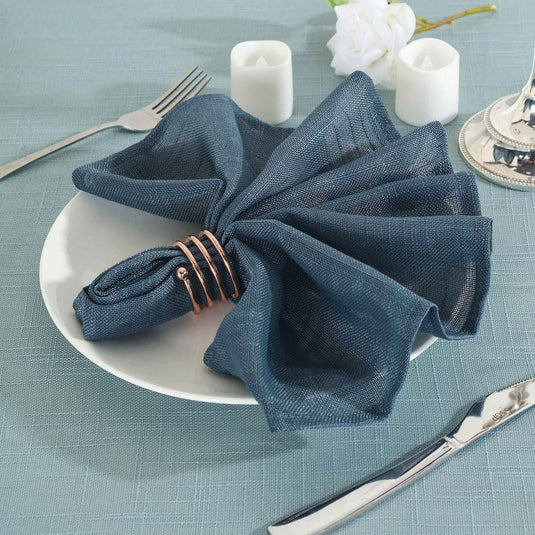 5 Pack Faux Linen 20"x20" Napkins Blue - Slubby Textured & Wrinkle Resistant Cloth Napkins Napkins PROstorez Default Title