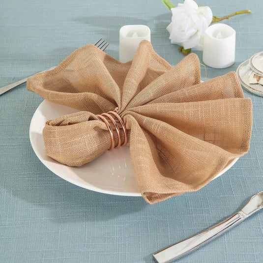 5 Pack Faux Linen 20"x20" Napkins Natural - Slubby Textured & Wrinkle Resistant Cloth Napkins Napkins PROstorez Default Title