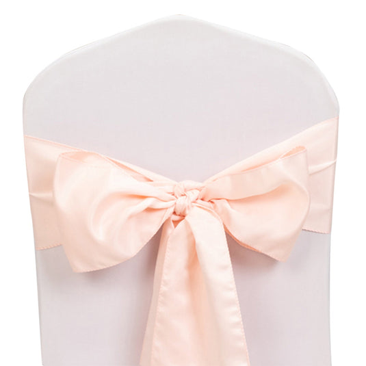 5 Pack Lamour Satin 6"x106" Chair Sashes Blush - Stylish Reusable Decorative Bows Chair Sashes HIER_3311