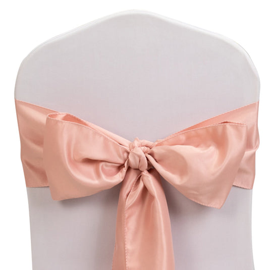 5 Pack Lamour Satin 6"x106" Chair Sashes Dusty Rose - Stylish Reusable Decorative Bows Chair Sashes HIER_3311