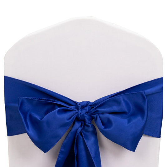 5 Pack Lamour Satin 6"x106" Chair Sashes Royal Blue - Stylish Reusable Decorative Bows Chair Sashes HIER_3311