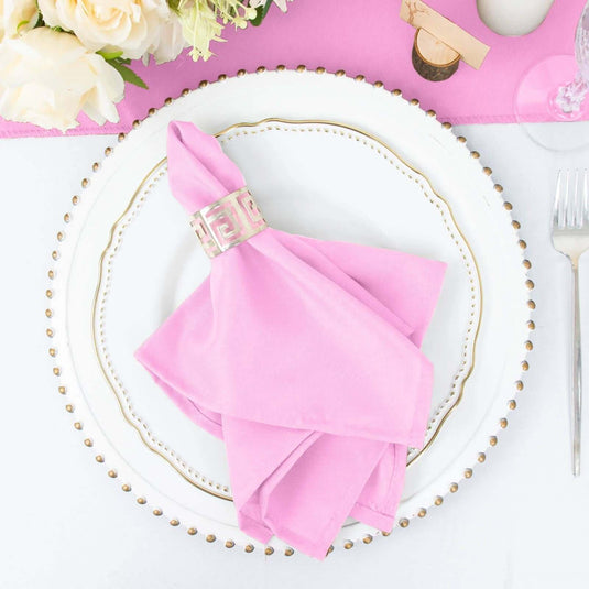 5 Pack Polyester 17"x17" Napkins Pink - Durable & Wrinkle Resistant Dinner Napkins Napkins HIER_2430