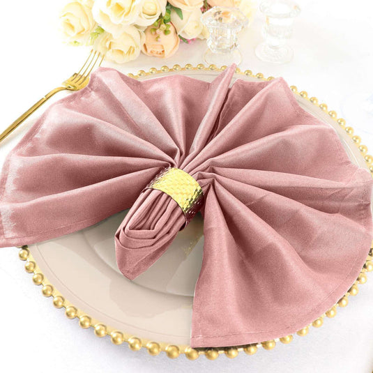 5 Pack Polyester 20"x20" Napkins Dusty Rose - Wrinkle Resistant & Easy Care Cloth Napkins Napkins PROstorez Default Title