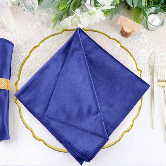 5 Pack Premium Velvet 20"x20" Napkins Royal Blue - Soft Sheen Finish Cloth Napkins Napkins PROstorez Default Title