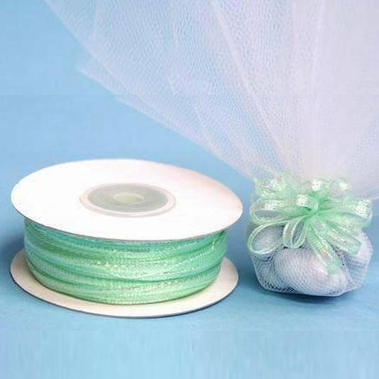 50 Yards 1 8" Mint Organza Pull String Bows Ribbon - Clearance SALE Ribbons HIER_9400