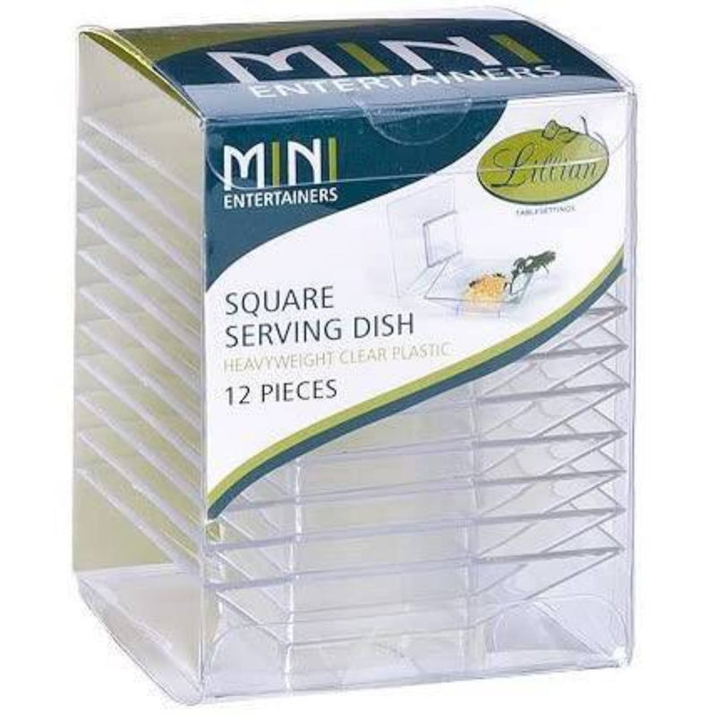 Load image into Gallery viewer, Lillian Mini Plastic Square Serving Dish Clear dishes Serverware Lillian
