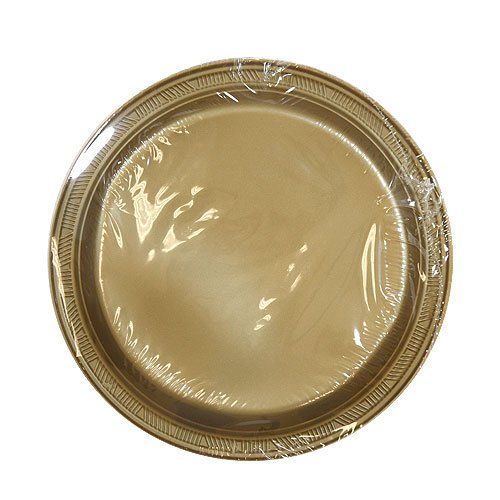 Hanna K. Signature Plastic Plates Gold 10" Disposable Plates Hanna K Signature