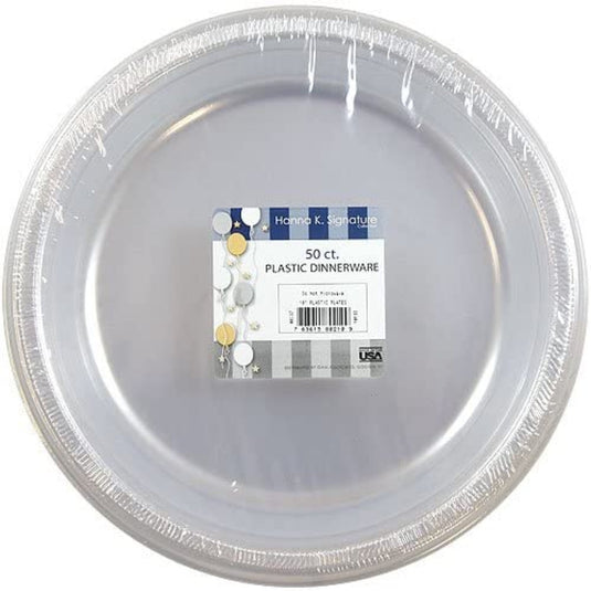 Hanna K. Signature Heavy weight Plastic Plates White 7" Disposable Plates Hanna K Signature