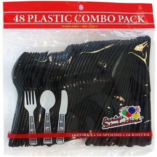 Black Combo Cutlery Cutlery Party Dimensions