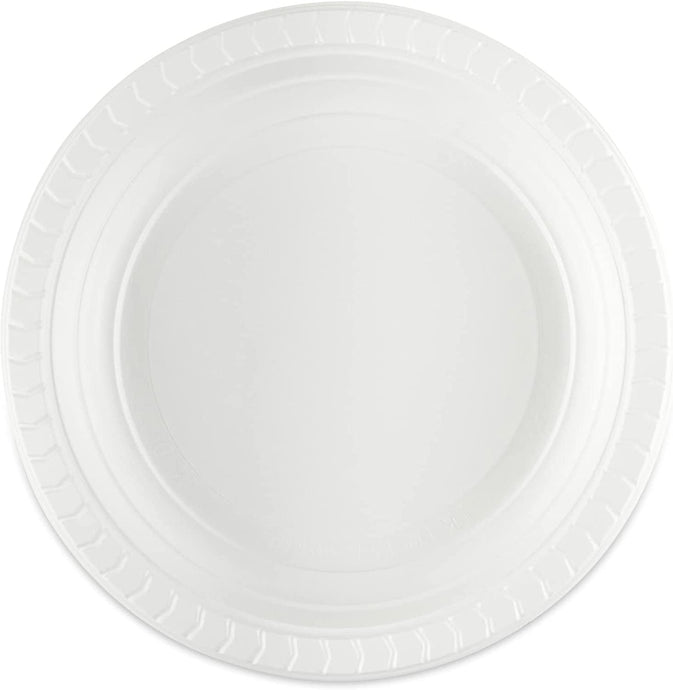 Party Dimensions Round White Party Plastic Plates 7