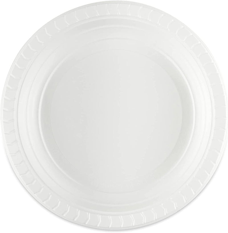 Load image into Gallery viewer, Party Dimensions Round White Party Plastic Plates 7&quot; Disposable Plates Party Dimensions
