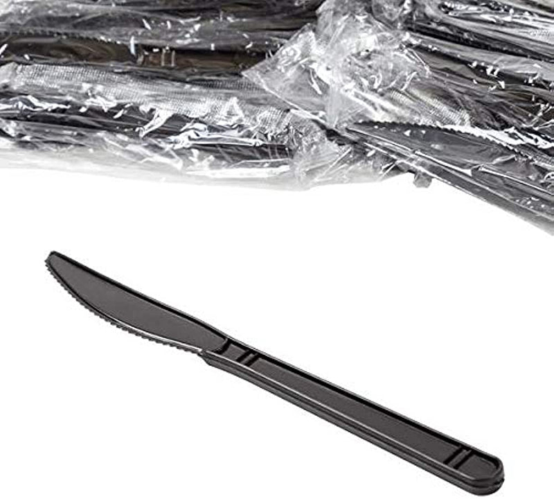 Load image into Gallery viewer, *WHOLESALE* Disposable - Individually Wrapped - Medium Weight - Black Knives| 1000 ct. VeZee
