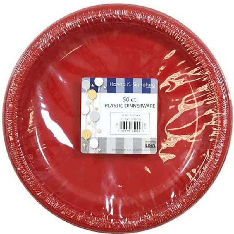 Load image into Gallery viewer, Hanna K. Signature Plastic Plates Red 10&quot; Disposable Plates Hanna K
