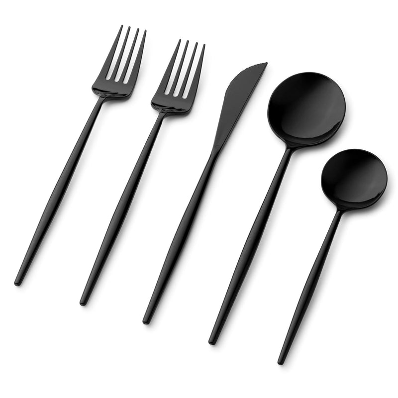 Load image into Gallery viewer, Noble Collection Black Flatware Set Tablesettings Decorline
