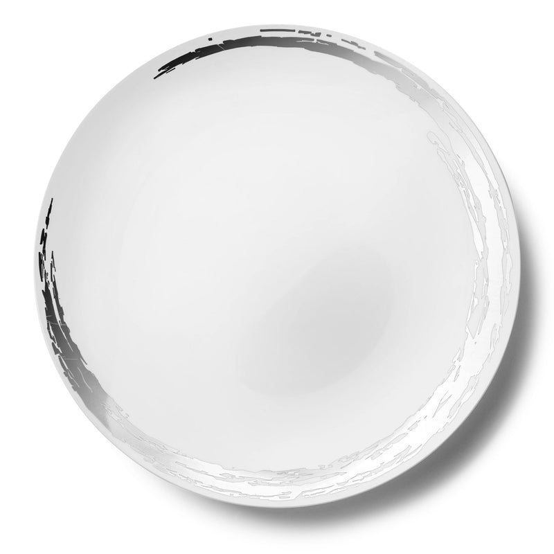 Load image into Gallery viewer, Whisk Collection Plastic Dinner Plates White &amp; Silver 10.25&quot; Tablesettings Decorline
