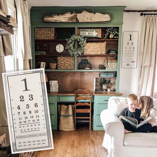 HUGE Vintage Eye Chart Calendar - As Seen in Country Living Magazine General ABH