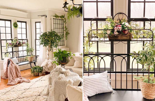 Huge Vintage Iron Bed Frame Shelf | French Victorian General VIP