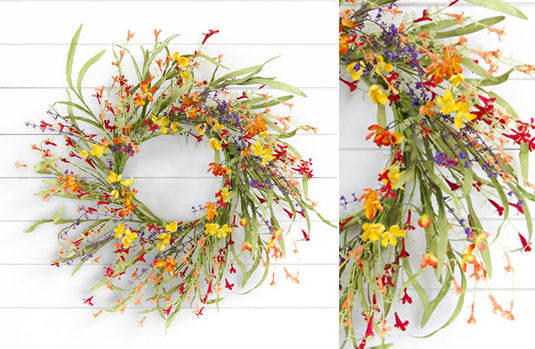 Mini Floral/Grass Wreath 20"D EVA/Plastic General MEL