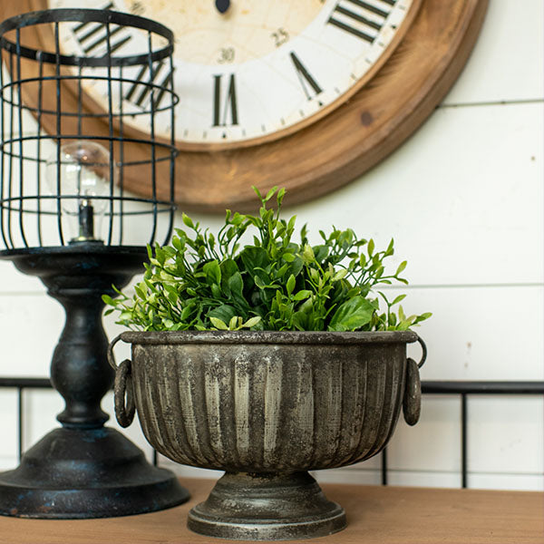 Distressed Silver Metal Compote Bowl General RH