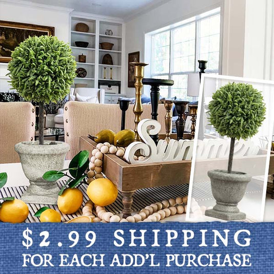 Lifelike Myrtle Topiary with Urn General RH