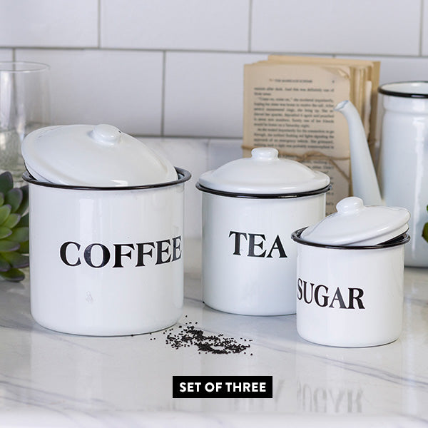 Enamelware Kitchen Canisters, Set of 3 General VIP