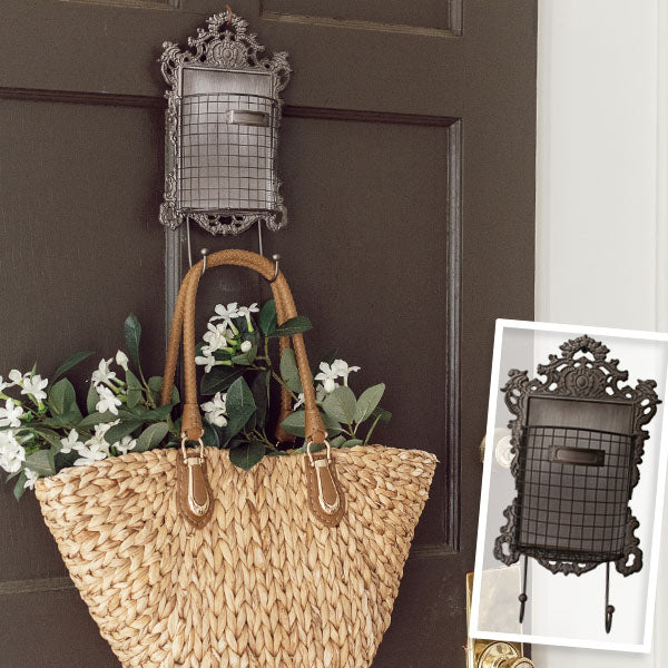 Ornate French Style Wall Basket with Hooks General PPD