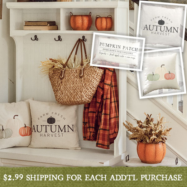 Fall Farmhouse Pillow Cover, Pick Your Style General CAC