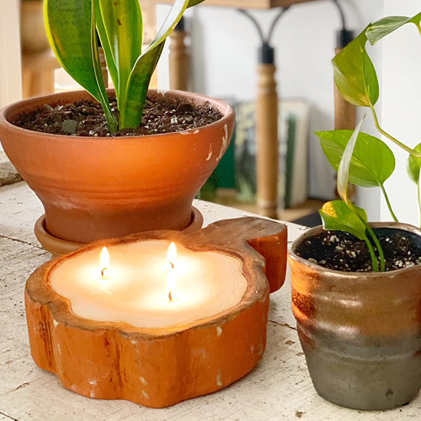 Hand-Carved Wooden Pumpkin Bowl with Candle Whats trending RBC