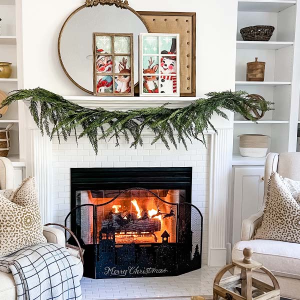 Merry Christmas Village Fireplace Screen General ABH