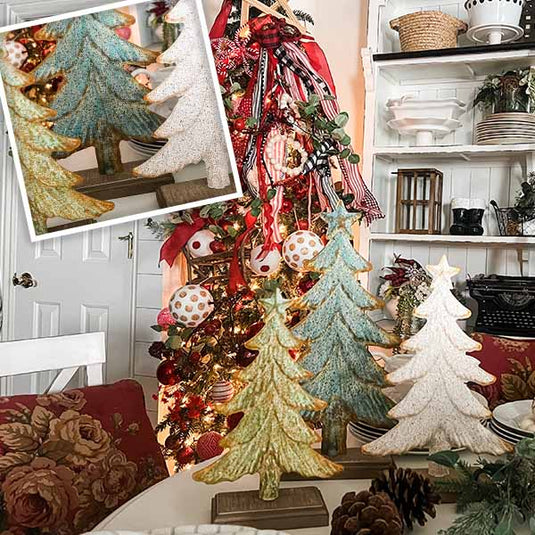 LARGE Distressed Cast Iron Christmas Trees, Set of 3 General VIP