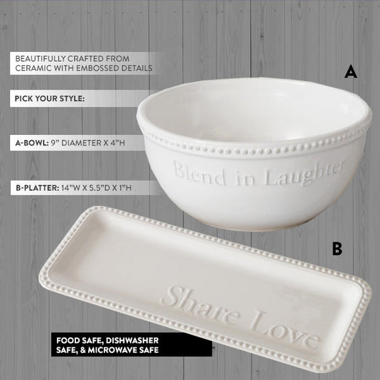 Sweet Memories Embossed Ceramic Kitchenware, Pick Your Style General AUD