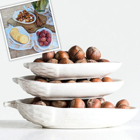 Ceramic Acorn Dishes, Set of 3 General CC