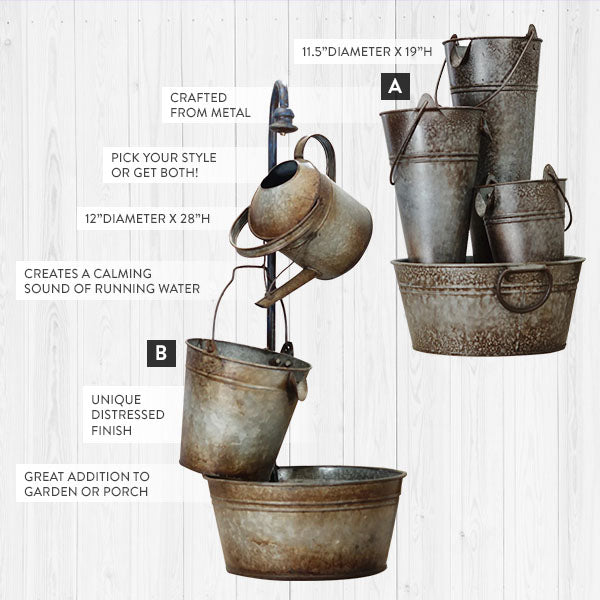 Load image into Gallery viewer, Bucket Garden Fountain with Pump, Pick Your Style General VIP
