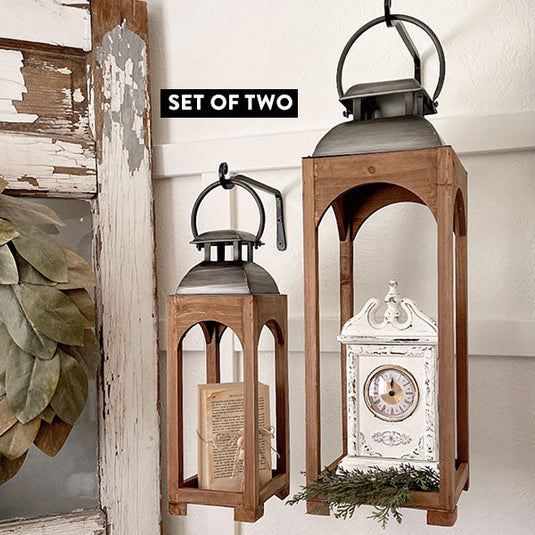 Wooden Arched Lanterns, Set of 2 Whats trending ABH