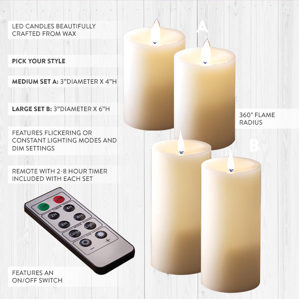 Load image into Gallery viewer, Set of Two Multi Feature LED Wax Candles, Pick Your Size General CT
