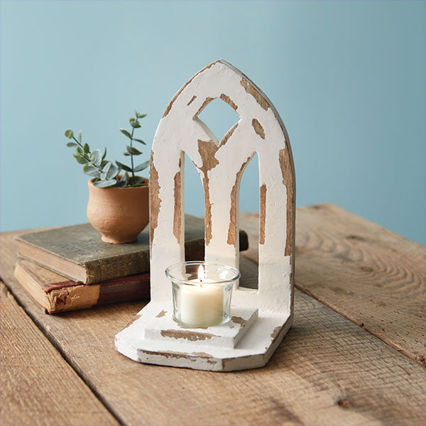 Distressed Arch Votive Candle Holder General CT