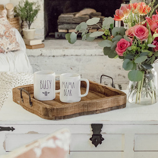 Wood Tray With Forged Metal Handles | Artisan Handmade General MA