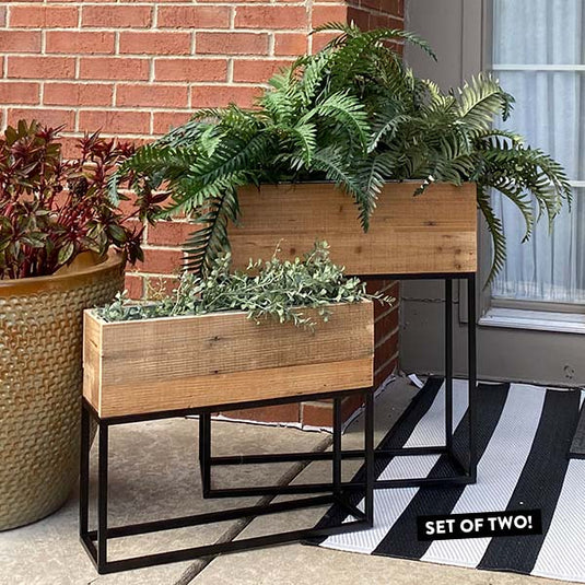 Wood and Metal Planters | Modern Industrial Farmhouse General WG