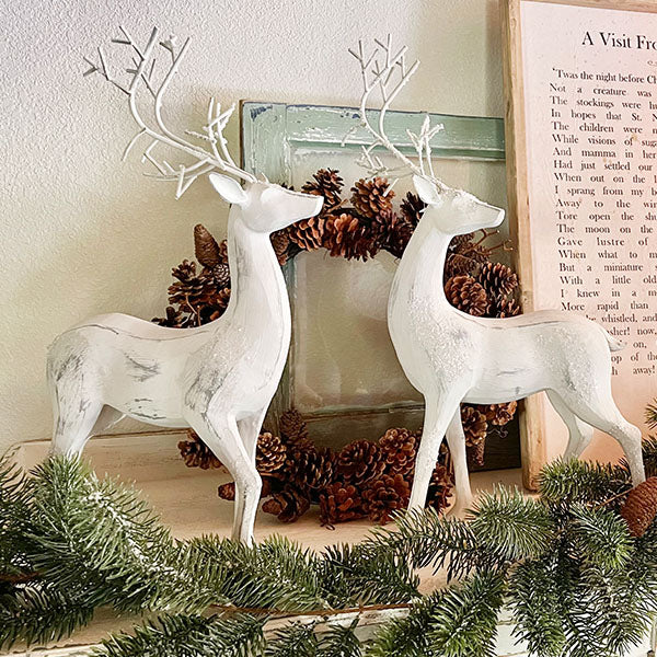 Whitewashed Distressed Finish Reindeer, Set of 2 Whats trending ABH