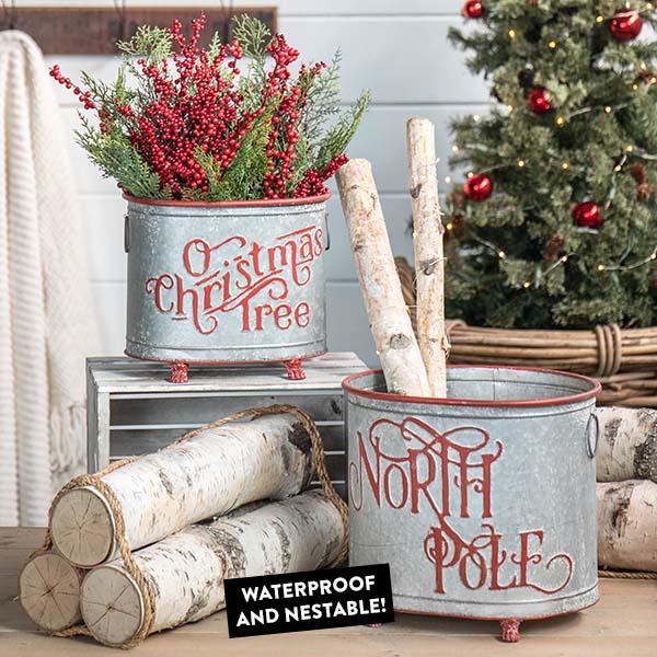 Iron Christmas Planters, Set of 2 General ABH