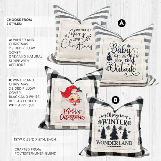 Double Sided Christmas Pillow Cover, Pick Your Style General CAC